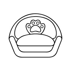 pet bed icon, pet bed line art - simple line art of pet bed, perfect for pet bed logos and icons