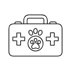 pet first aid kit icon, pet first aid kit line art - simple line art of pet first aid kit, perfect for pet first aid kit logos and icons