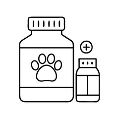 pet medication bottle icon, pet medication bottle line art - simple line art of pet medication bottle, perfect for pet medication bottle logos and icons