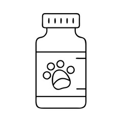 pet medication bottle icon, pet medication bottle line art - simple line art of pet medication bottle, perfect for pet medication bottle logos and icons