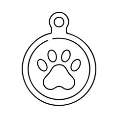 pet name tag icon, pet name tag line art - simple line art of pet name tag, perfect for pet name tag logos and icons