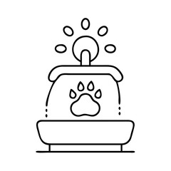pet water fountain icon, pet water fountain line art - simple line art of pet water fountain, perfect for pet water fountain logos and icons