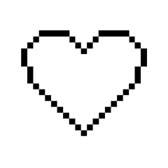pixel art heart icon, pixel art heart line art - simple line art of pixel art heart, perfect for pixel art heart logos and icons