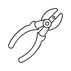 pliers icon, pliers line art - simple line art of pliers, perfect for pliers logos and icons