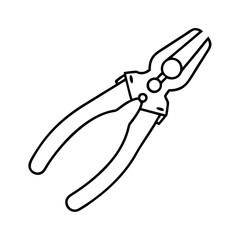 pliers icon, pliers line art - simple line art of pliers, perfect for pliers logos and icons