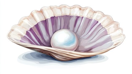 Fototapeta premium Pearl nestled within a beautiful seashell
