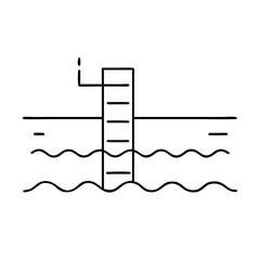 pool depth marker icon, pool depth marker line art - simple line art of pool depth marker, perfect for pool depth marker logos and icons