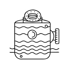 pool filter icon, pool filter line art - simple line art of pool filter, perfect for pool filter logos and icons