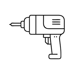 power drill icon, power drill line art - simple line art of power drill, perfect for power drill logos and icons