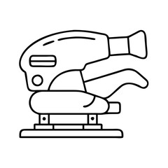 power sander icon, power sander line art - simple line art of power sander, perfect for power sander logos and icons