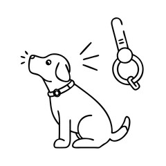 puppy training whistle icon, puppy training whistle line art - simple line art of puppy training whistle, perfect for puppy training whistle logos and icons