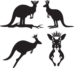 kangaroo vector silhouettes