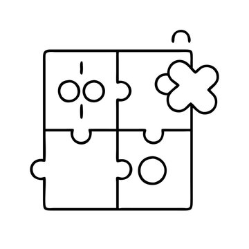 recommend clip art: puzzle solving icon, puzzle solving line art - simple line art of puzzle solving, perfect for puzzle solving logos and icons