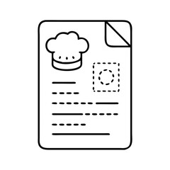 recipe card icon, recipe card line art - simple line art of recipe card, perfect for recipe card logos and icons