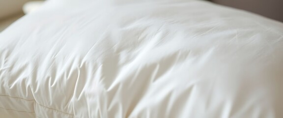 Fototapeta premium close up of a white comforter on a bed