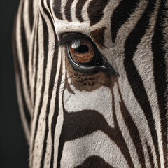 Stunning Close-Up of Zebra Eye with Striking Stripes