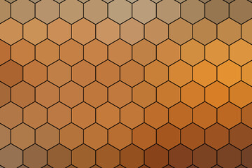 Brązowo-miodowe tło z wzorem heksagonów – geometryczny motyw plastra miodu z delikatnym gradientem do projektów graficznych © Henryk Guziak