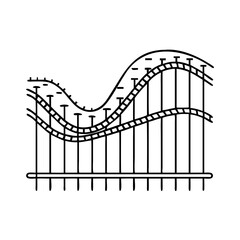 Obraz premium roller coaster tracks icon, roller coaster tracks line art - simple line art of roller coaster tracks, perfect for roller coaster tracks logos and icons