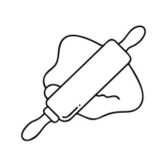 rolling out dough icon, rolling out dough line art - simple line art of rolling out dough, perfect for rolling out dough logos and icons