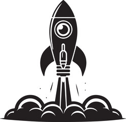 Beautiful Black Rocket Vector Silhouette Art This Is An Editable And Printable Vector Eps File
