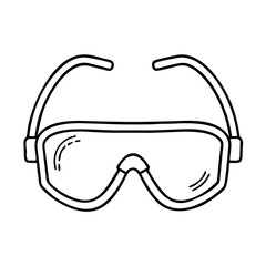 safety goggles icon, safety goggles line art - simple line art of safety goggles, perfect for safety goggles logos and icons