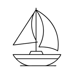 sailboat icon, sailboat line art - simple line art of sailboat, perfect for sailboat logos and icons