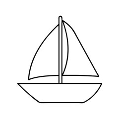sailboat icon, sailboat line art - simple line art of sailboat, perfect for sailboat logos and icons