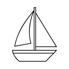 sailboat icon, sailboat line art - simple line art of sailboat, perfect for sailboat logos and icons