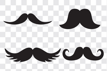 mustache silhouette vector set, moustache icon collection