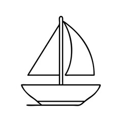 sailboat icon, sailboat line art - simple line art of sailboat, perfect for sailboat logos and icons