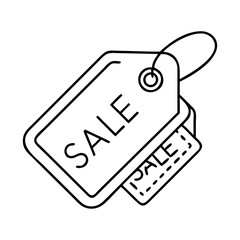 sale tag icon, sale tag line art - simple line art of sale tag, perfect for sale tag logos and icons