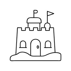 sandcastle icon, sandcastle line art - simple line art of sandcastle, perfect for sandcastle logos and icons