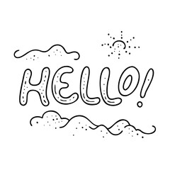sand writing hello text icon, sand writing hello text line art - simple line art of sand writing hello text, perfect for sand writing hello text logos and icons
