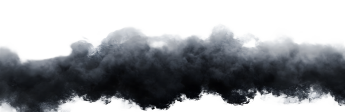 Black clouds. Clouds with transparent background of black color. Overlay, realistic smoke fog overlay. Backgrounds with cloud textures with transparencies