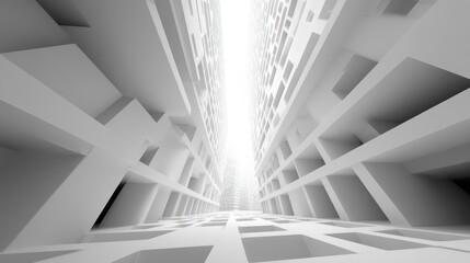 Obraz premium 3D white architecture abstract background