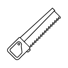 saw icon, saw line art - simple line art of saw, perfect for saw logos and icons