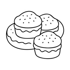 scones icon, scones line art - simple line art of scones, perfect for scones logos and icons