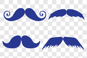 mustache silhouette vector set, moustache icon collection