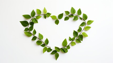 A recycling icon formed from fresh green leaves on a light background, symbolizing eco-friendly practices and non-waste production.