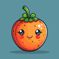 Obraz premium Cute kawaii strawberry character. Vector flat cartoon character illustration icon design