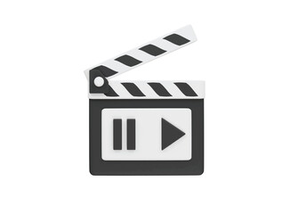 film clapper icon  3d illustration render