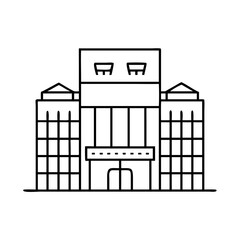 shopping mall icon, shopping mall line art - simple line art of shopping mall, perfect for shopping mall logos and icons