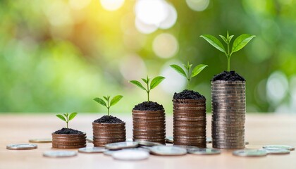 Symbolic artwork of plants sprouting from coins, showcasing the growth and sustainability of MSMEs in a dynamic economy