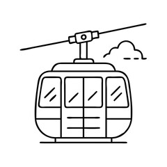 sky ride cable car icon, sky ride cable car line art - simple line art of sky ride cable car, perfect for sky ride cable car logos and icons