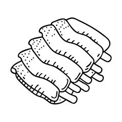 smoked ribs icon, smoked ribs line art - simple line art of smoked ribs, perfect for smoked ribs logos and icons