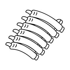smoked ribs icon, smoked ribs line art - simple line art of smoked ribs, perfect for smoked ribs logos and icons