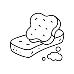 sponge painting icon, sponge painting line art - simple line art of sponge painting, perfect for sponge painting logos and icons