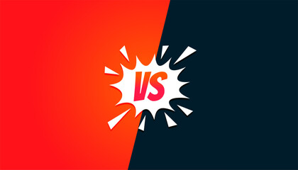 versus vs duel clash banner with blast effect