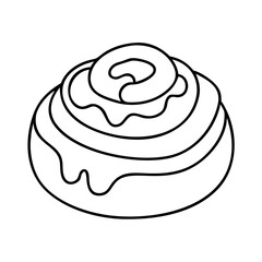 sticky bun icon, sticky bun line art - simple line art of sticky bun, perfect for sticky bun logos and icons