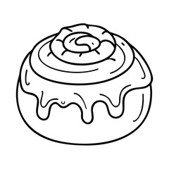sticky bun icon, sticky bun line art - simple line art of sticky bun, perfect for sticky bun logos and icons